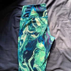Patagonia Green Blue Swirl Leggings Size M